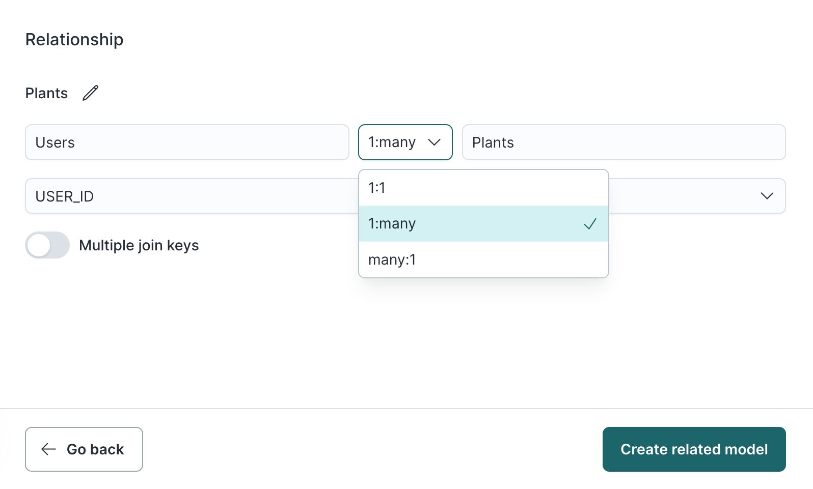 Cardinality selection