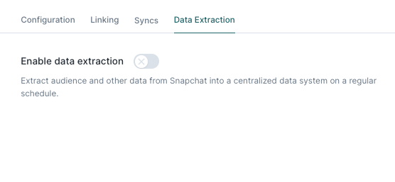 Data extraction tab