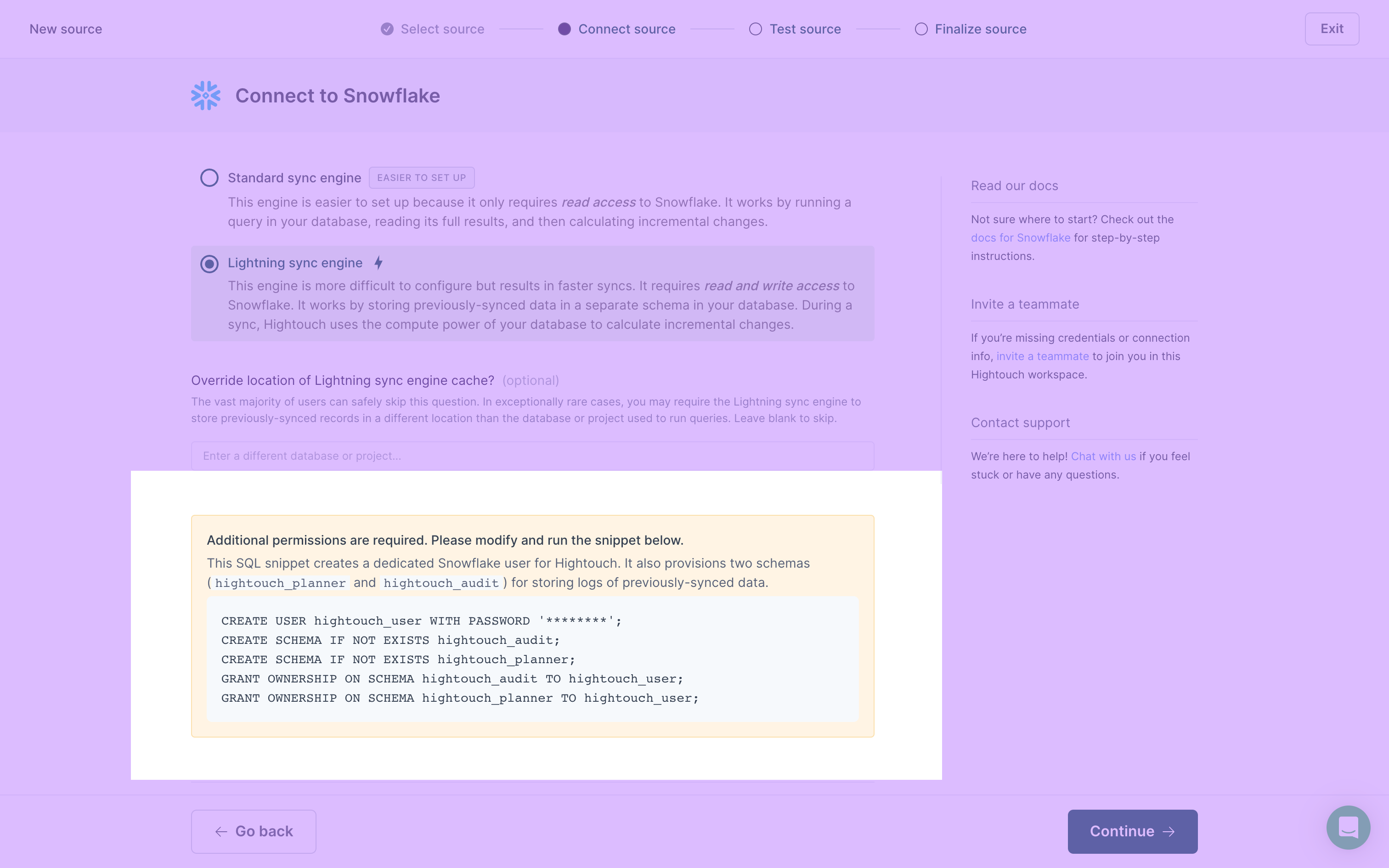 Choosing your sync engine in the Hightouch UI